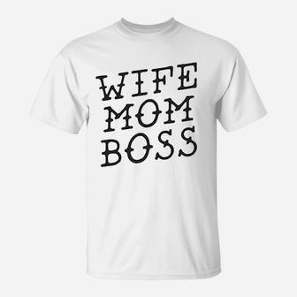 Wife Mom Boss Funny Gifts For Mom T-Shirt - Thegiftio UK