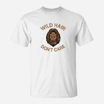 Wild Hair Dont Care Distressed Sasquatch Design For Bigfoot T-Shirt - Thegiftio UK