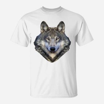Wolf Shirt Wolf Spirit Animal Lone Wolf Face Cool Wolf T-Shirt | Crazezy CA