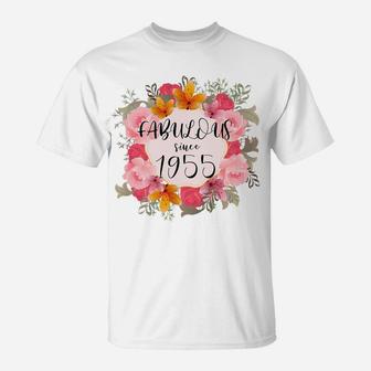 Women 66 Years Old Fabulous Since 1955 Happy 66Th Birthday T-Shirt | Crazezy