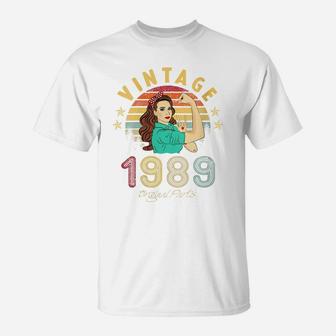 Womens 33 Year Old Vintage 1989 Made In 1989 33Rd Birthday Women T-Shirt | Crazezy