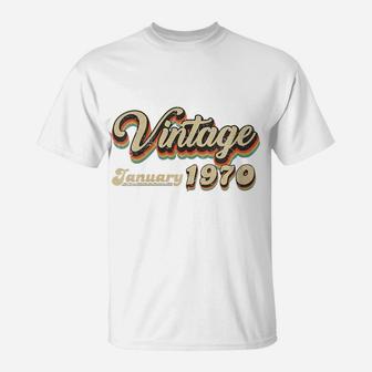 Womens 50Th Birthday Gift Vintage January 1970 Fifty Years Old T-Shirt | Crazezy CA