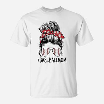 Womens Baseball, Sport Mom, Proud Mom, Baseball Sunglasses T-Shirt | Crazezy AU