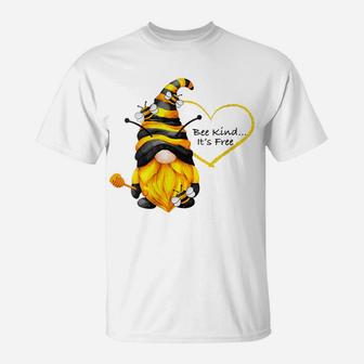 Womens Bee Kind Inspirational Gnome T-Shirt | Crazezy AU