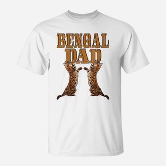 Womens Bengal Cat Dad Father's Day Gift Cat Lovers Present T-Shirt | Crazezy