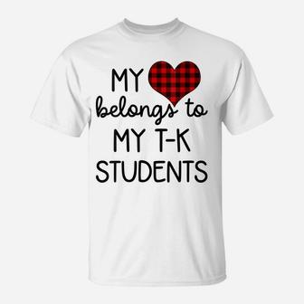 Womens Cute Sweet Valentines Day Gift Idea For Tk Teacher Prek T-Shirt | Crazezy