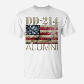 Womens Dd-214 Army Alumni Vintage American Flag T-Shirt | Crazezy