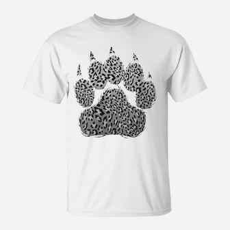 Womens Funny Leopard Print Paw | Cool Cheetah Skin Boys Girls Gift T-Shirt | Crazezy