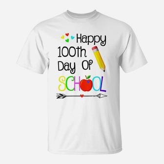 Womens Happy 100Th Day Of School Teacher Kids Boys Girls Toddlers T-Shirt | Crazezy CA