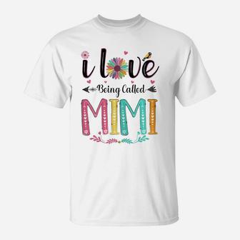 Womens I Love Being Called Mimi Daisy Flower For Grandma T-Shirt | Crazezy CA