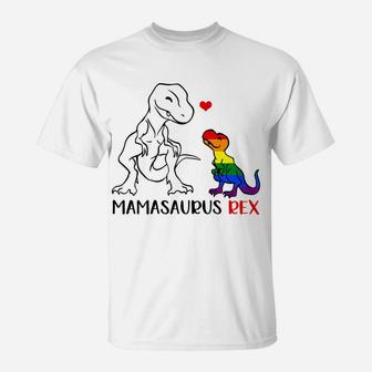 Womens Mamasaurus Rex T Rex Dinosaur Proud Mom Lgbt Pride Shirt T-Shirt | Crazezy CA