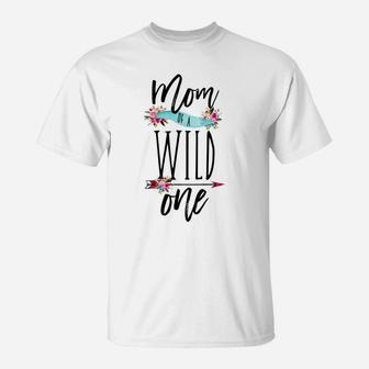 Womens Mom Of A Wild One Shirt Boho 1St Birthday Mommy Party Theme T-Shirt | Crazezy AU