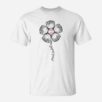 Womens Mother's Day Shirt Proud Baseball Mom Flower For Women Gift T-Shirt | Crazezy CA