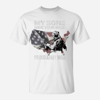 Womens My Sons Have Your Back - Proud Army Mom Military Mother Gift T-Shirt | Crazezy DE