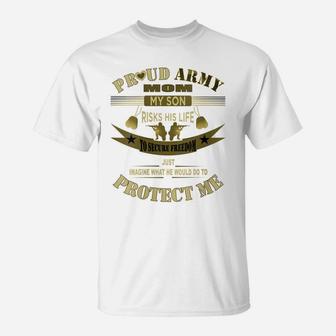 Womens Proud Army Mom Army Mother Camouflage T-Shirt | Crazezy AU