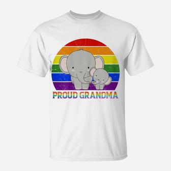 Womens Proud Grandma Elephant Proud Mom Lgbt Gay Pride Tshirt Gifts T-Shirt | Crazezy AU