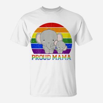 Womens Proud Mama Elephant Proud Mom Lgbt Gay Pride Tshirt Gifts T-Shirt | Crazezy CA