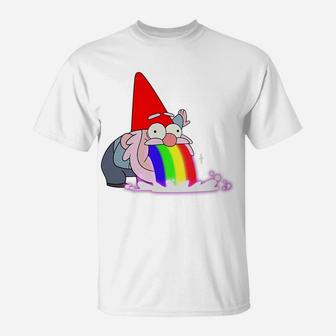 Womens Rainbow Puking Gnome Gravity Inspired Big Dipper Falls Tee T-Shirt | Crazezy