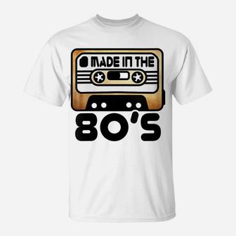 Womens Retro Made In The 80S Vintage Cassette Gift T-Shirt | Crazezy