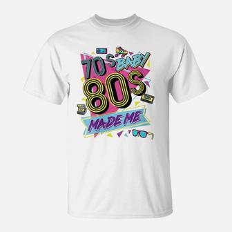 Womens Retro Vintage 70'S Baby 80'S Made Me Nostalgia Classic T-Shirt | Crazezy
