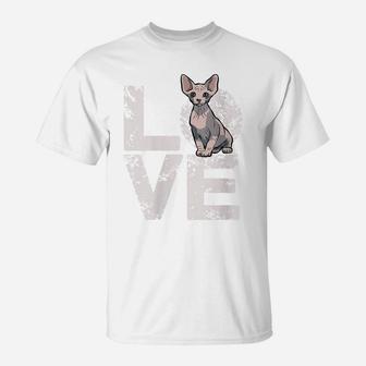 Womens Sphynx Cat Hairless Cat Lovers Owner Valentines Day Gift T-Shirt | Crazezy DE