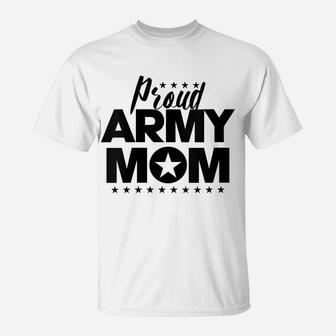 Womens Starred Proud Army Mom For Mothers Of Soldiers And Veterans T-Shirt | Crazezy DE