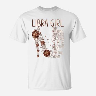 Womens Th Libra Birthday High Heels Costume Black Woman T-Shirt | Crazezy CA