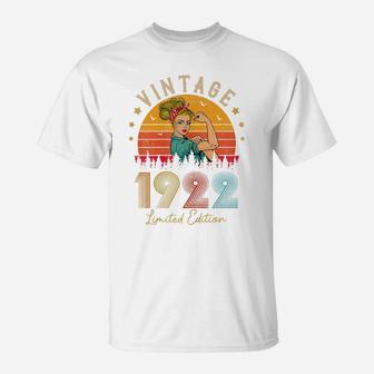 Womens Vintage 1922 Made In 1922 100Th Birthday Women 100 Years Old T-Shirt | Crazezy AU