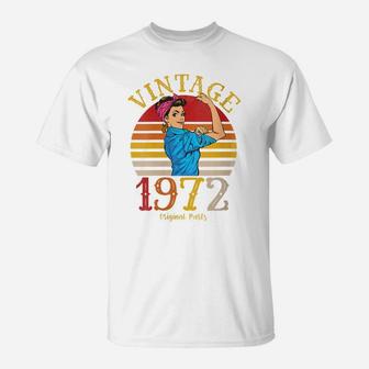 Womens Vintage 1972 Made In 1972 49Th Birthday Women 49 Years Old T-Shirt | Crazezy