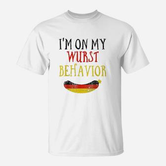Wurst Behavior Funny Wurstfest Oktoberfest T-Shirt - Thegiftio UK