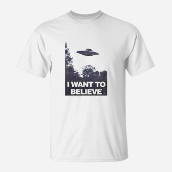Xfiles I Want To Believe Aliens Ufo T-Shirt | Crazezy CA