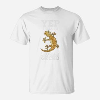 Yep I Talk To Leopard Geckos Cute Pet Kawaii Lizard Reptile T-Shirt | Crazezy