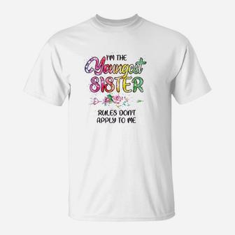Youngest Sister Rules Matching Sibling Little Sister T-Shirt | Crazezy CA