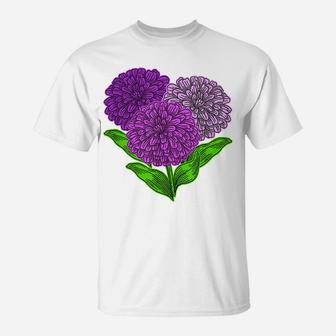 Zinnia Lavender Flower Purple Flower Botanist And Florist T-Shirt | Crazezy