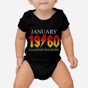 60Th Birthday January 1960 Sixty Year Old Men Gift For Dad Baby Onesie | Crazezy