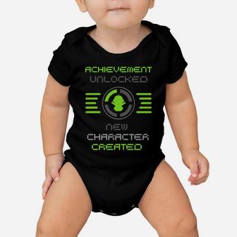 Achivement Daddy Unlocked Gamer Promoted To Dad Father's Day Baby Onesie | Crazezy