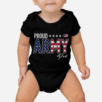 American Flag Proud Army Dad Baby Onesie | Crazezy