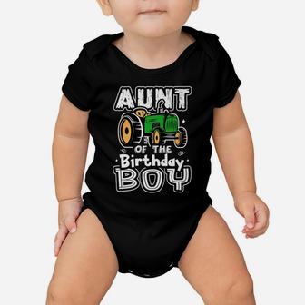 Aunt Of The Birthday Boy Farmer Tractor Matching Party Baby Onesie | Crazezy