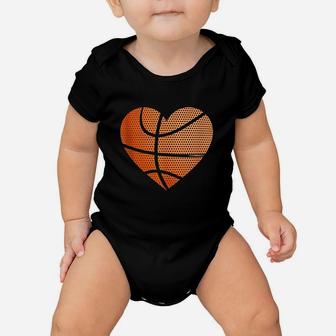 Basketball Ball Love Heart Mom Dad Sports Player Fun Gift Baby Onesie | Crazezy UK