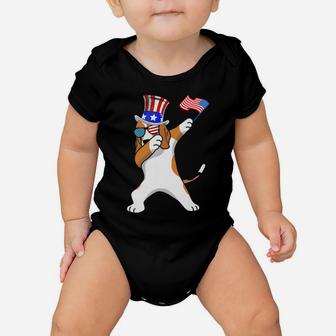 Beagle Dabbing Dog Dad 4Th Of July Baby Onesie - Monsterry