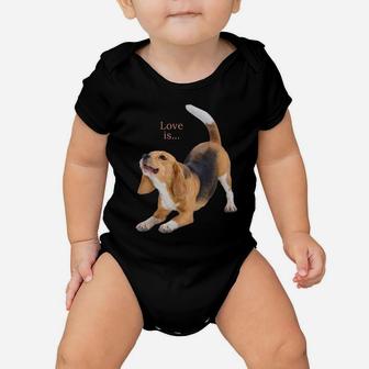 Beagle Shirt Beagles Tee Love Is Dog Mom Dad Puppy Pet Cute Baby Onesie | Crazezy AU