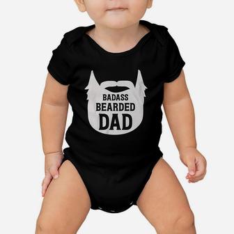 Bearded Dad Manly Beard Silhouette Funny Father Parent Baby Onesie | Crazezy