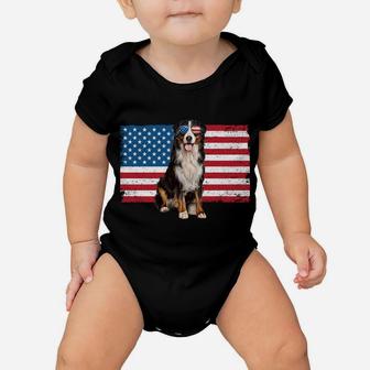 Berner Dad American Flag Dog Lover Owner Bernese Mountain Baby Onesie | Crazezy AU