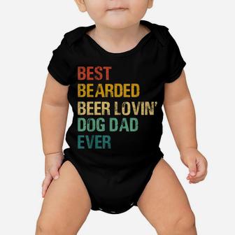 Best Bearded Beer Lovin Dog Dad For Father's Day Dog Owner Baby Onesie | Crazezy DE