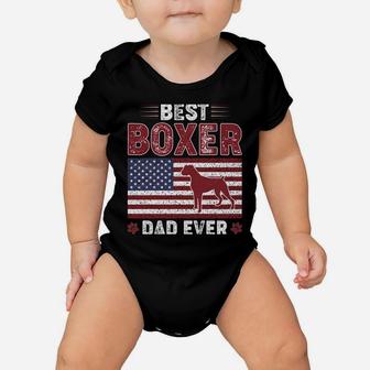 Best Boxer Dad Ever American Flag Dog Dad Baby Onesie | Crazezy