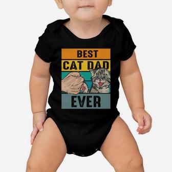 Best Cat Dad Ever Vintage Daddy Funny Cat Baby Onesie | Crazezy