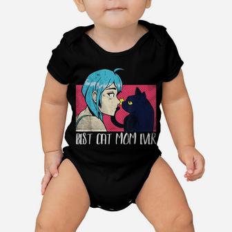 Best Cat Mom Ever Cat And Anime Noses Kiss Baby Onesie | Crazezy AU