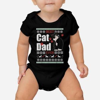 Best Dad Ever Best Cat Parents Tuxedo Cat Lovers Xmas Gift Baby Onesie | Crazezy