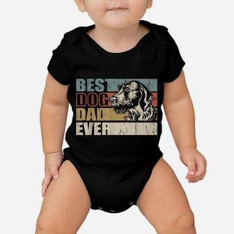 Best Dog Dad Ever Funny Glasses German Wirehaired Pointer Baby Onesie | Crazezy