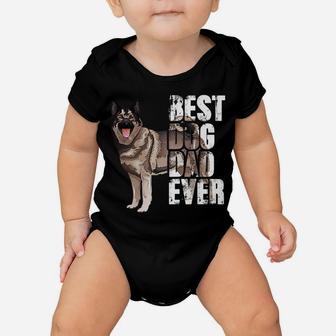 Best Dog Dad Ever Norwegian Elkhound Dog Lovers Baby Onesie | Crazezy
